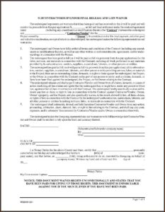 Contractor Lien Release Form Utah