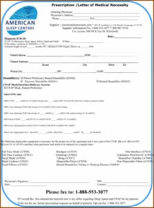 Cpap Rx Form