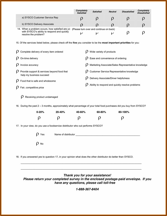 Customer Satisfaction Survey Form Pdf