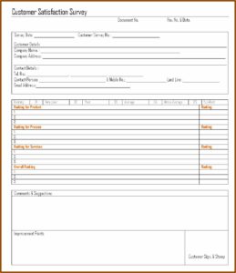 Customer Satisfaction Survey Format