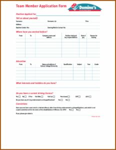 Dominos Jobs Application Form Online