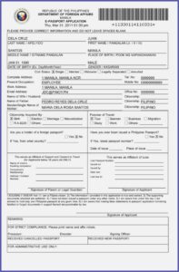 E Passport Renewal Application Form