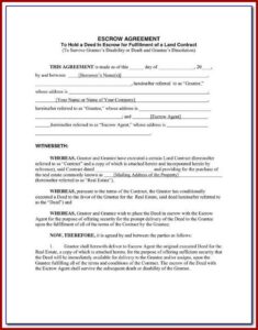 Escrow Agreement Template Uk