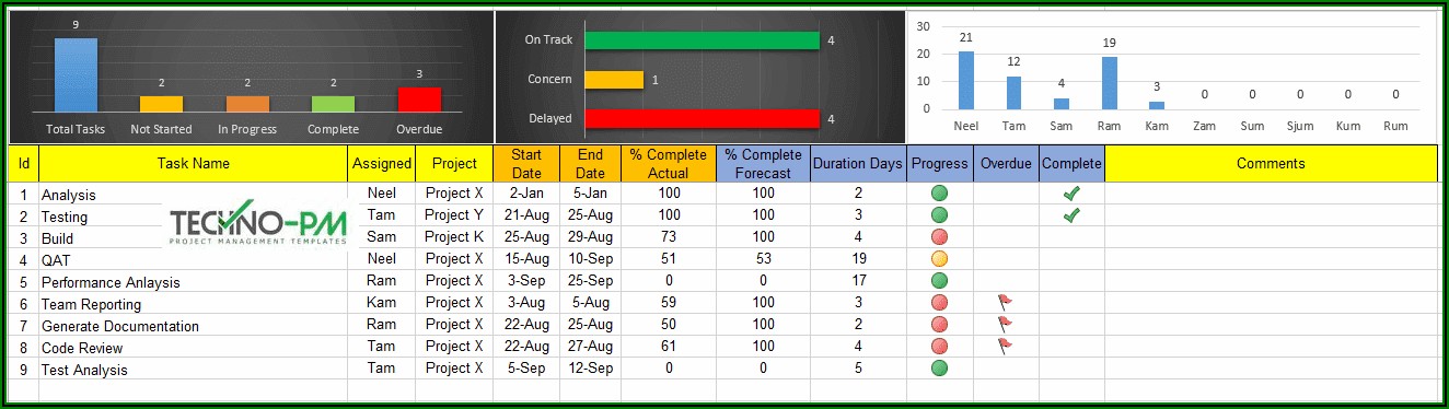 Excel Project Management Dashboard Templates