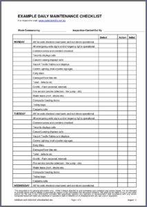 Fleet Vehicle Maintenance Checklist Template