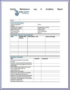 Fleet Vehicle Mileage Log Template
