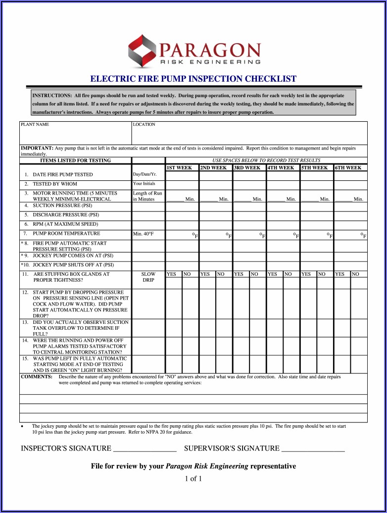 Forklift Checklist Template Excel