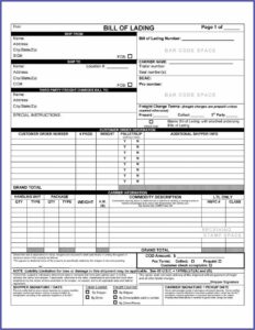 Form Bill Of Lading Meaning