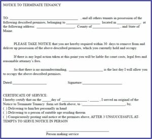 Free 30 Day Notice Letter To Landlord Template