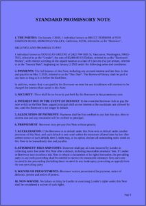 Free Blank Promissory Note Template