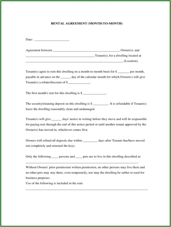 Free California Rental Agreement Form Pdf