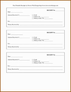 Free Cash Receipt Form
