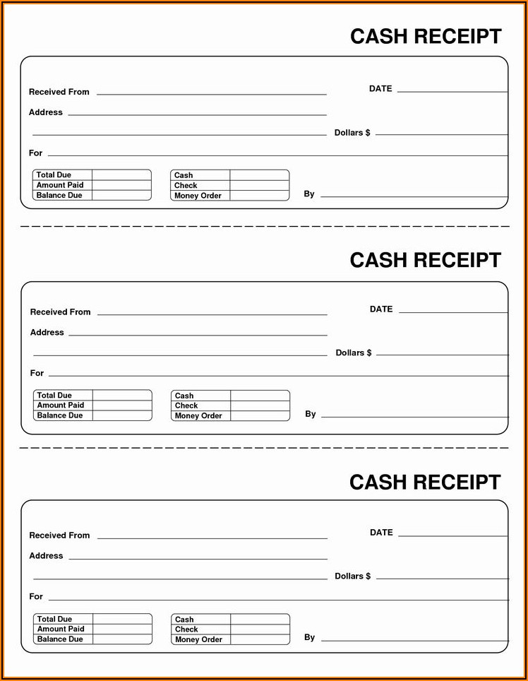 Free Cash Receipt Template Printable