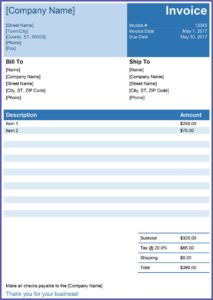 Free Downloadable Invoice Templates Word