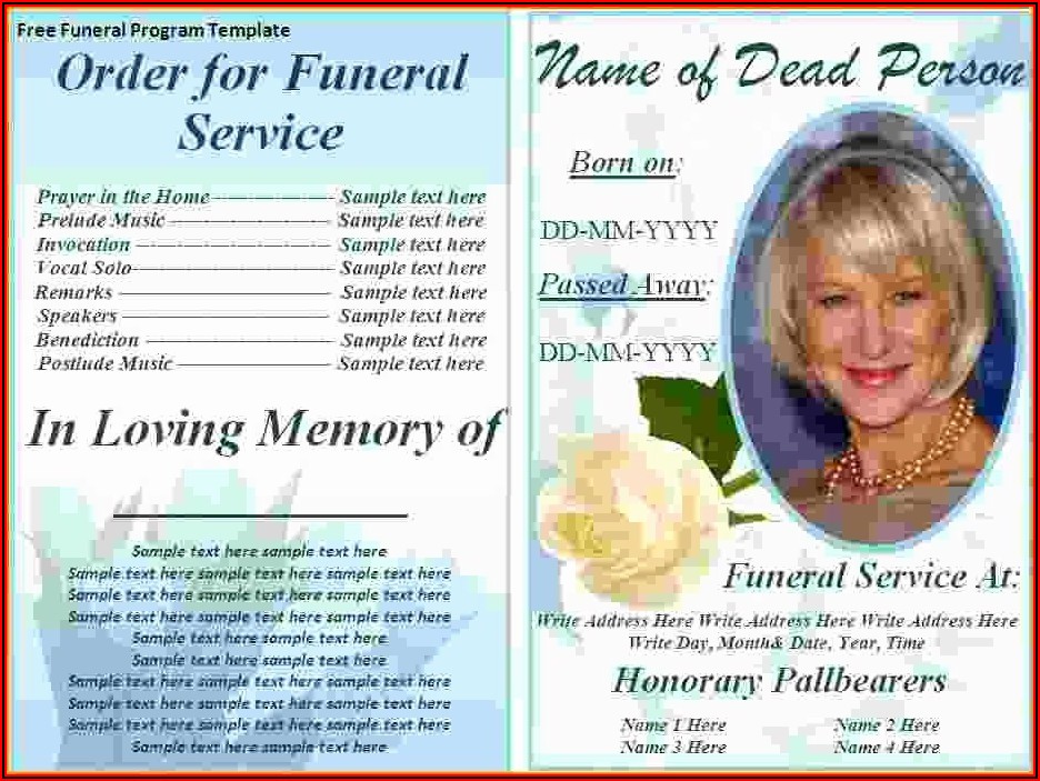 Free Funeral Card Templates Download