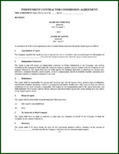 Free Independent Sales Rep Agreement Template