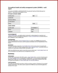 Free Internal Audit Report Template Iso 9001