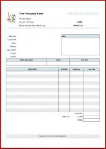 Free Invoice Template For Services Rendered