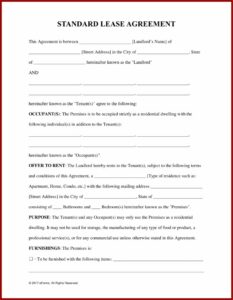 Free Lease Agreement Word Document