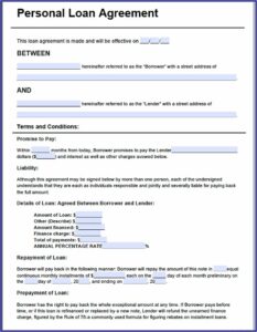 Free Loan Agreement Form