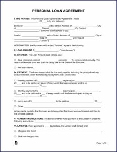 Free Loan Agreement Template South Africa