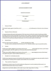 Free Loan Agreement Template Uk