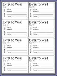 Free Numbered Raffle Ticket Template For Word
