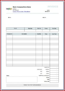 Free Printable Blank Invoice Form