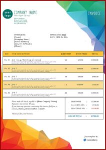 Free Printable Blank Invoice Templates