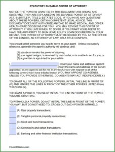 Free Printable General Power Of Attorney Form Texas