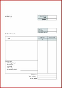 Free Printable Invoice Template Uk