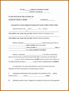 Free Printable Joint Custody Forms