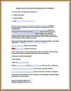 Free Printable Power Of Attorney Forms For Indiana