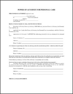 Free Printable Power Of Attorney Forms Ontario