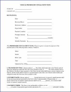Free Printable Promissory Note Form