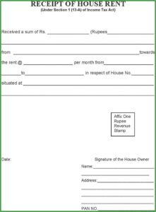 Free Printable Rental Receipt Form