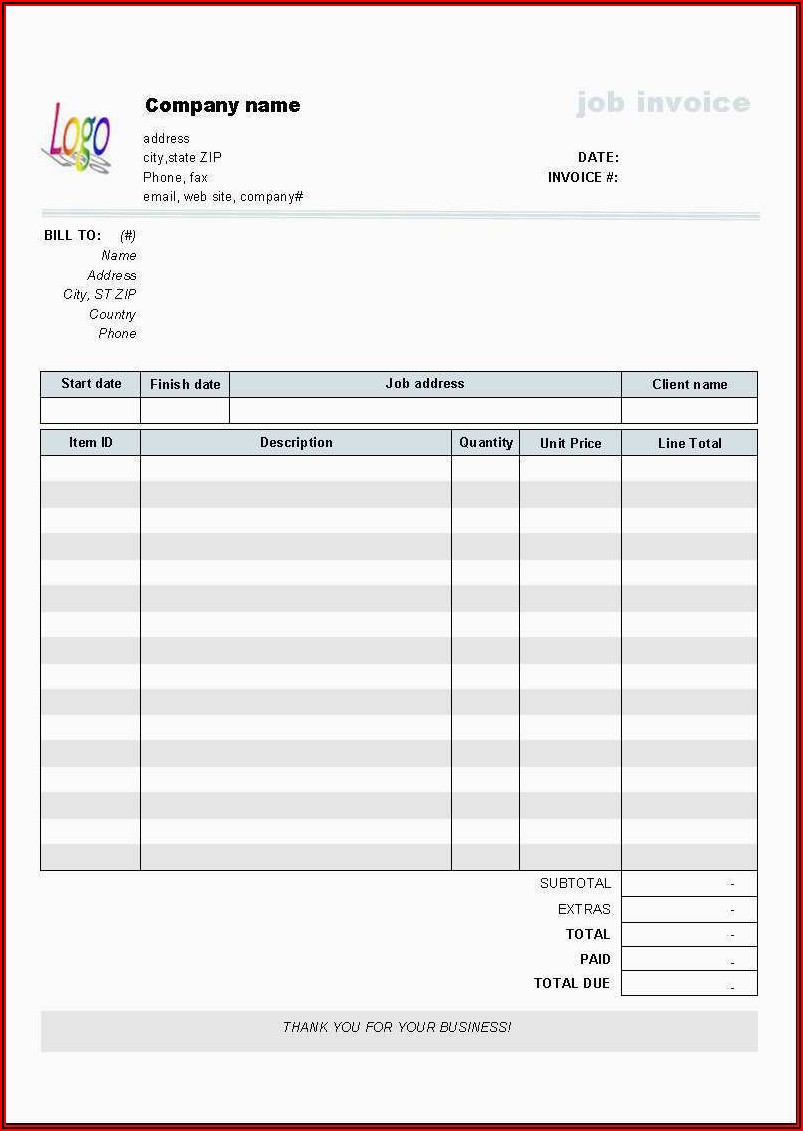 Free Printable Tax Invoice Template Australia