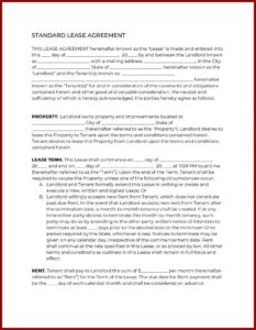 Free Rental Lease Agreement Word Document