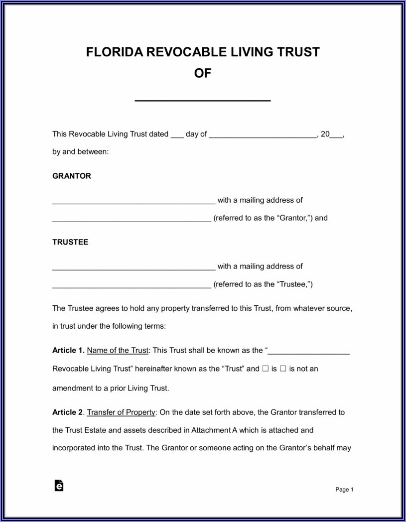 Free Revocable Trust Document