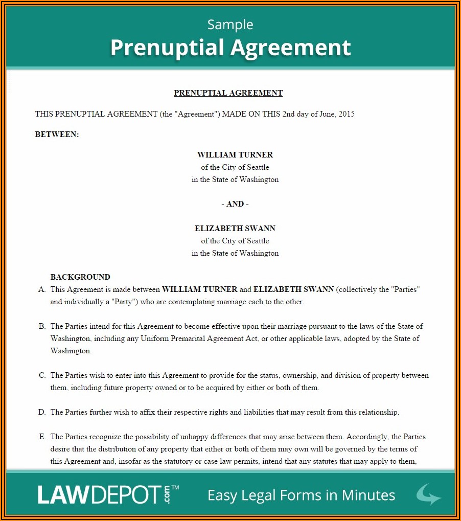 Free Simple Prenuptial Agreement Form
