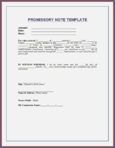Free Template For A Promissory Note