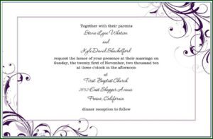 Free Wedding Reception Invitation Templates For Word