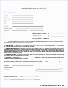 Generic Lien Waiver Form