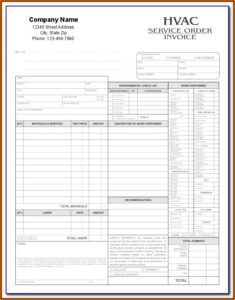 Hvac Service Forms Templates