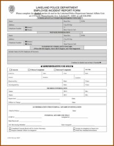 Identity Theft Police Report Form