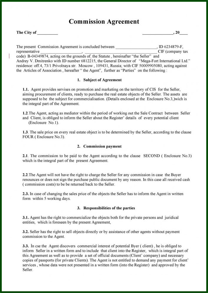Independent Sales Agent Agreement Template