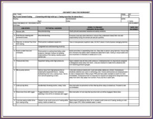Job Hazard Analysis Form For Construction