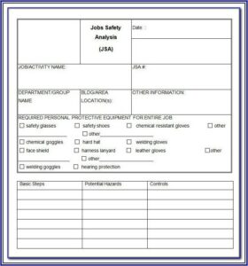 Job Hazard Analysis Template For Construction
