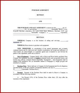 Land Purchase Agreement Template Word