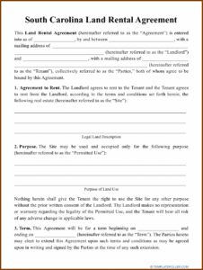 Land Rental Agreement Template